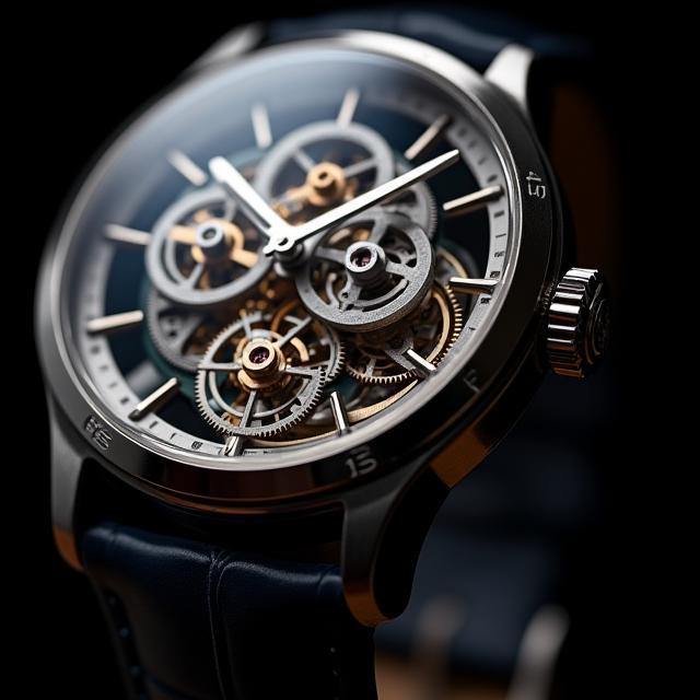 Skeleton dial showing mechanical movement